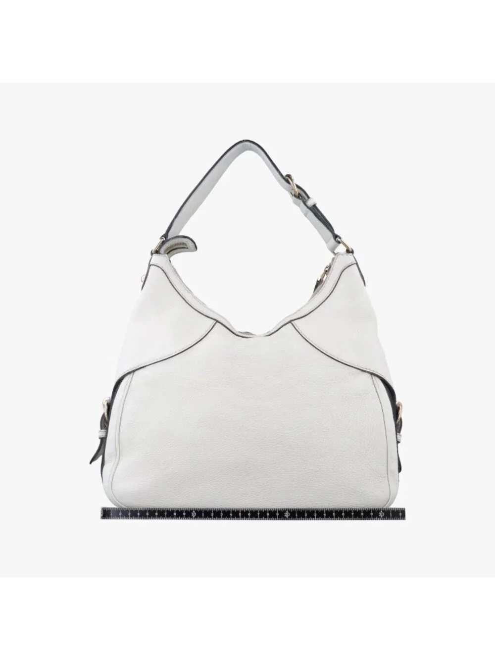 Gucci Heritage Horsebit Hobo White Leather